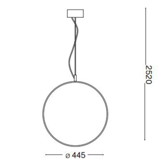 Circus nero ideal lux lampadario particolare design cerchio led 29w 3000k