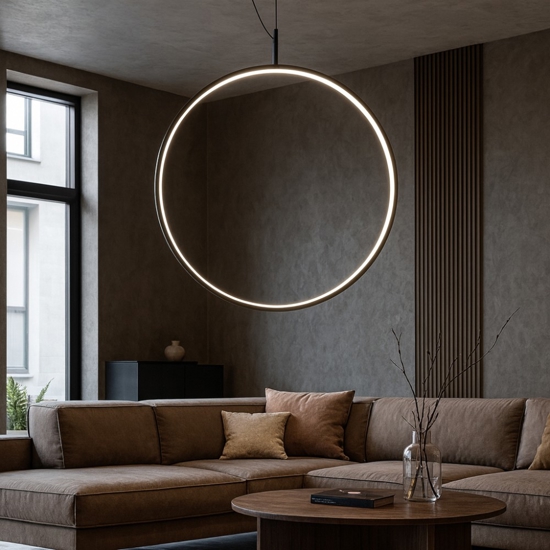 Circus sp d74 ideal lux lampadario moderno nero led 3000k 36w