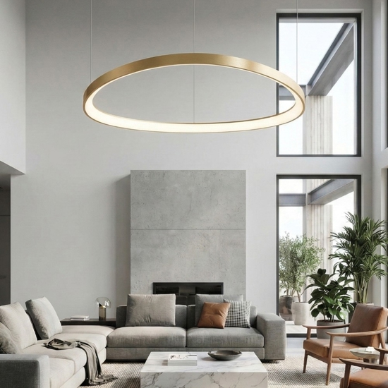 Lampadario gemini d061 dali push ideal lux led 48w 3000k ottone