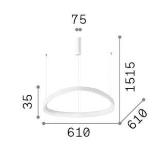 Lampadario gemini d061 dali push ideal lux led 48w 3000k ottone