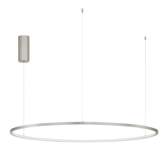 Lampadario moderno cerchio 100cm grigio led 59w 3000k dimmerabile