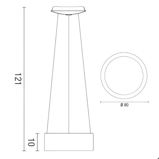 Affralux band diodi 80cm lampadario cerchio marrone caffe