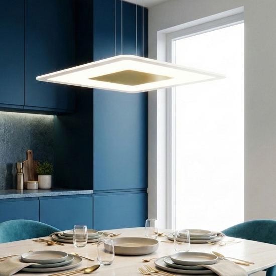 Lampadario moderno led 38w 3000k oro linea light aruba