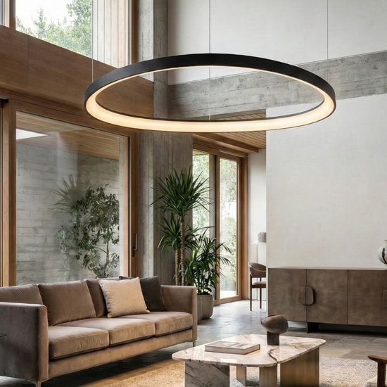Lampadario gemini d061 dali push ideal lux nero moderno led 48w 3000k
