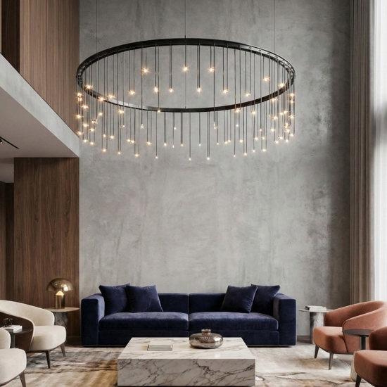 Lampadario design cielo stellato design moderno nero