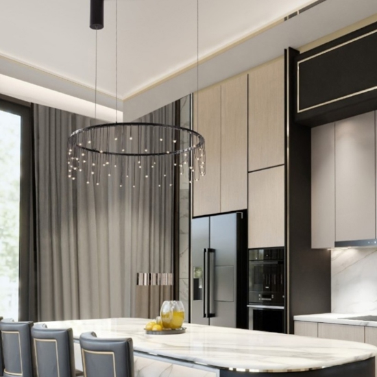 Lampadario design cielo stellato design moderno nero
