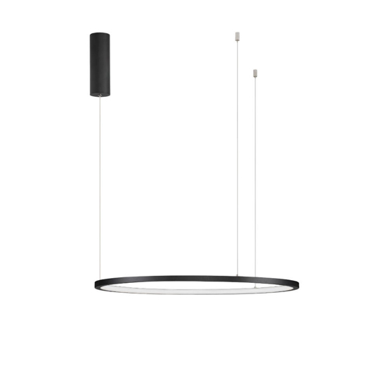 Lampadario cerchio nero 60cm led 37w 3000k moderno
