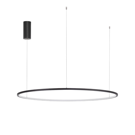 Lampadario moderno cerchio 100cm nero led 59w 3000k dimmerabile