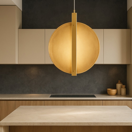 Ondaluce juis gr lampadario oro da cucina vetro ambra led