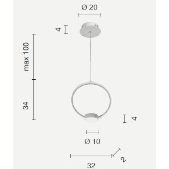 Ondaluce so omega pc nero lampadario moderno led