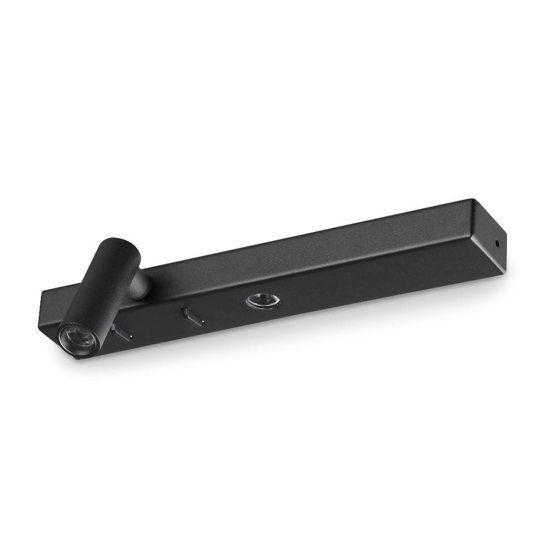 Ideal lux bonne nuit-1 applique nera per camera da letto orientabile led 3000k