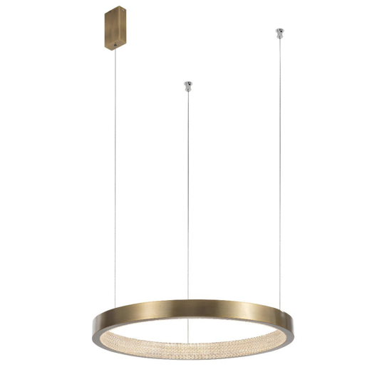 Lampadario anello 65cm ottone led 23w 3000k per salotto