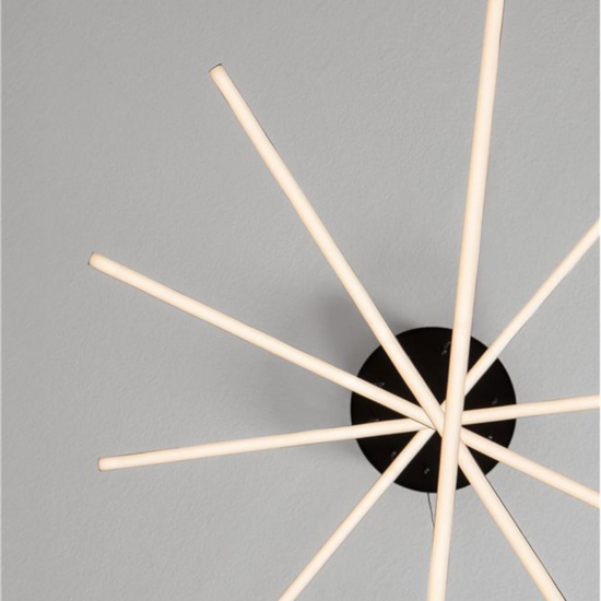 Lampadario design moderno per salotto led 3200k bacchette nero