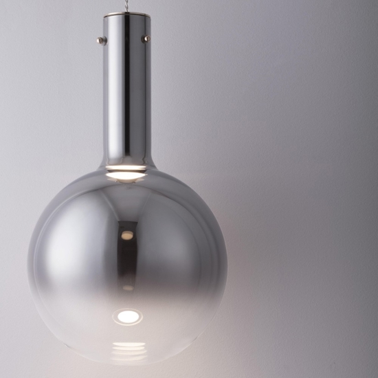 Lampada sospensione sfera di vetro fume led 6w 3000k moderna