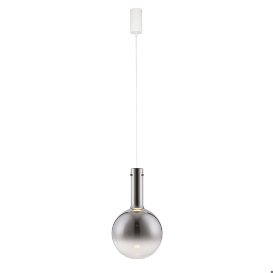 Lampada sospensione sfera di vetro fume led 6w 3000k moderna