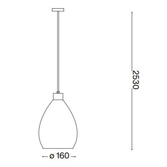 Ideal lux bergen-2 sp1 lampada sospensione vetro decorato fume