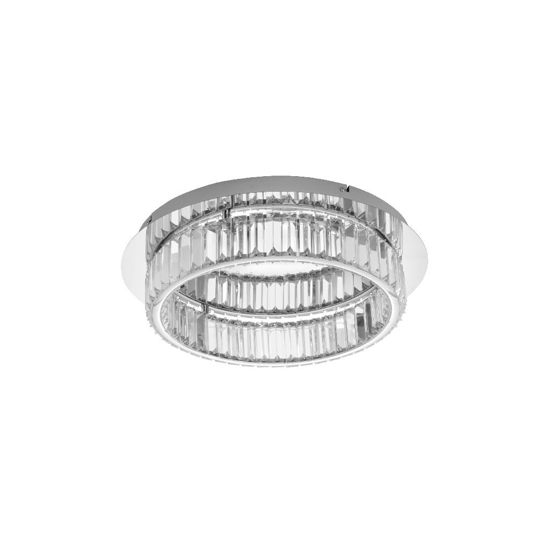 Plafoniera contemporana 50cm cromo e cristalli led 3500k dimmerabile
