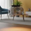 Lampadario a sospensione sfera vetro fume led 9w 3000k per bagno