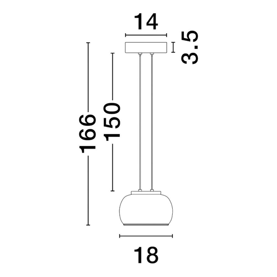 Lampada a sospensione sfera vetro fume led 9w 3000k per bagno