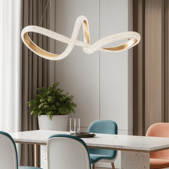 Lampadario per salotto oro led 3000k dimmerabile elegante