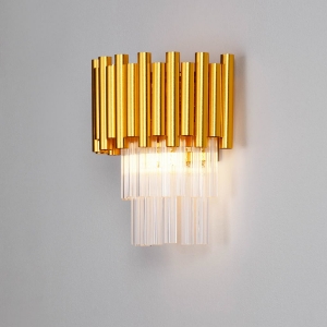 Applique da parete contemporanea oro e cristalli