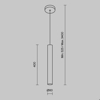 Maytoni pro focus lampadario a sospensione cilindro design minimal per bagno