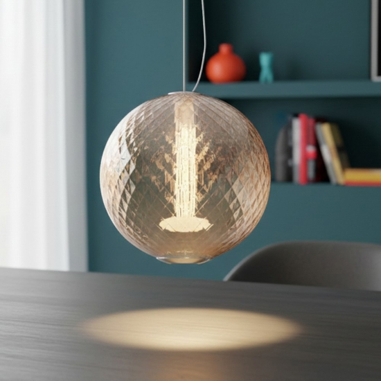 Maytoni bruma lampada a sospensione led 15w 2700k vetro decorato mod397pl-l15ch27k