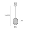Lampadario a sospensione per bagno toplight tender blu