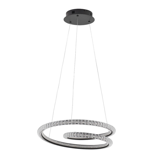 Lampadario moderno per salotto nero led 45w 3000k dimmerabile