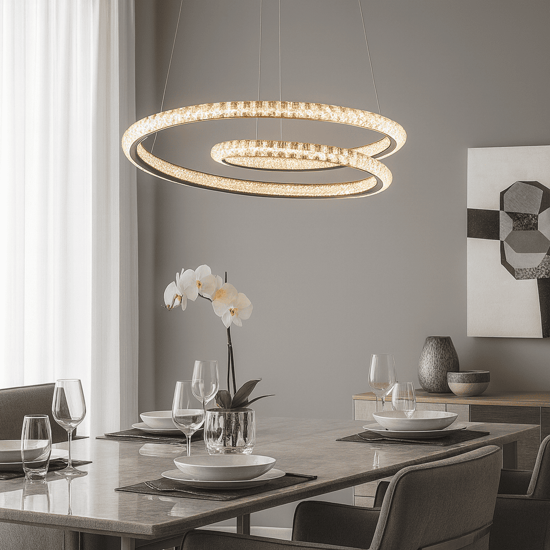 Lampadario moderno per salotto nero led 45w 3000k dimmerabile