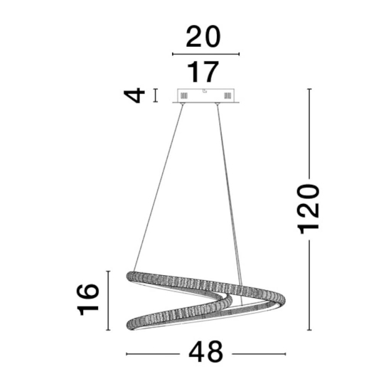 Lampadario moderno per salotto nero led 45w 3000k dimmerabile