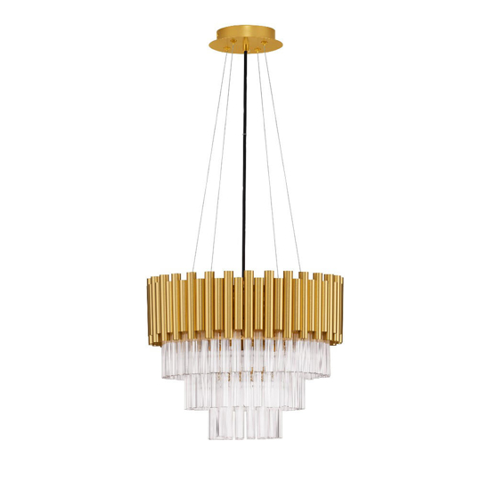 Lampadario contemporaneo con cristalli 40 cm oro design