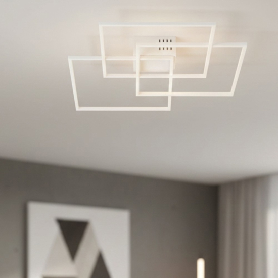 Frame pl quadrato bianco ideal lux plafoniera led 35w 3000k