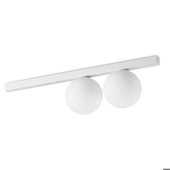 Ideal lux binomio pl2 plafoniera moderna bianca con sfere vetro