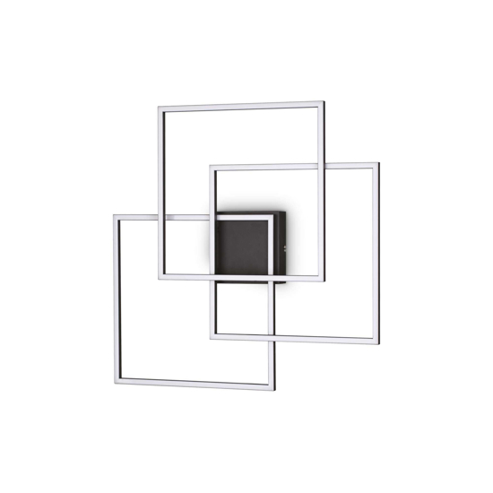 Frame pl quadrato ideal lux plafoniera a led 35w 3000k nera moderna