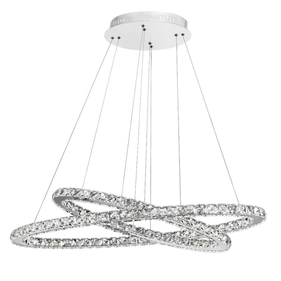 Lampadario doppio anello ovale cm85 led 50w 3500k