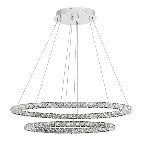 Lampadario doppio anello ovale cm85 led 50w 3500k