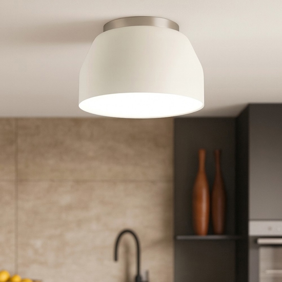 Plafoniera da cucina rotonda mug miloox design moderno tortora