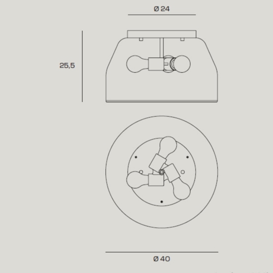 Plafoniera da cucina rotonda mug miloox design moderno tortora