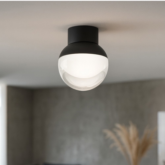 Plafoniera da soffitto linea light rossini led 6w 3000k nero