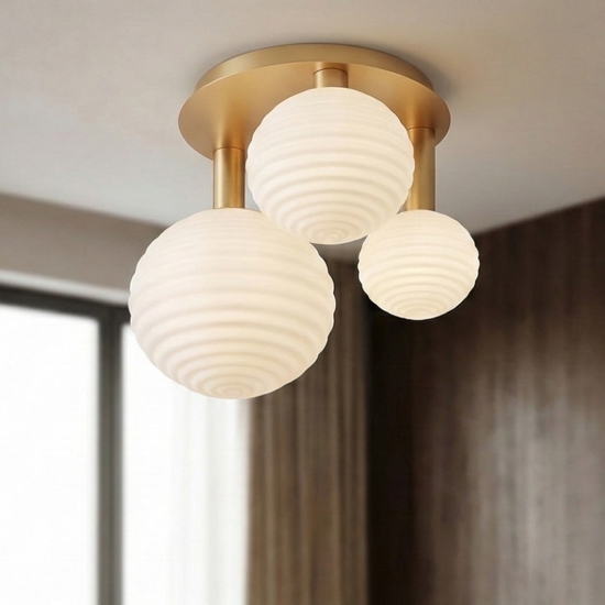 Maytoni reels plafoniera moderna 3 luci sfere in vetro