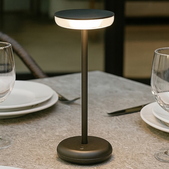 Lampada da tavolino led grigio soap perenz portatile per esterno
