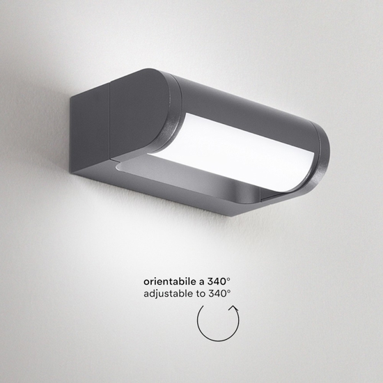 Applique da esterno moderno orientabile led 12w 3000k orienta perenz