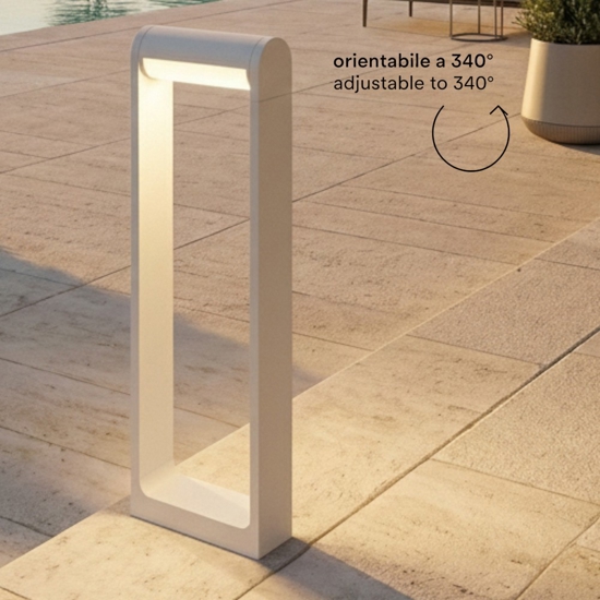 Lampione da giardino oriente bianco perenz illuminazione led 12w 3000k