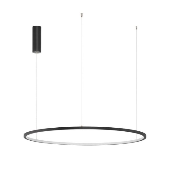 Lampadario cerchio nero 80cm led per soggiorno moderno