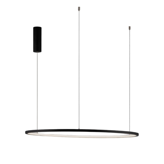 Lampadario cerchio nero 80cm led per soggiorno moderno