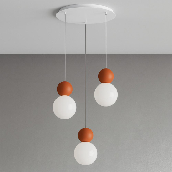Top light cottage lampadario da cucina moderna 3 luci sfere rosse