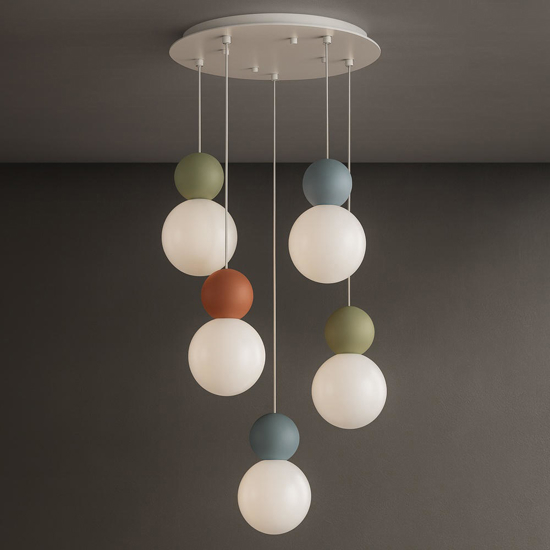 Top light cottage lampadario moderno 5 luci multicolor per soggiorno