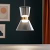Lampadario a sospensione per bagno in vetro led 6w 3000k oro luce biemissione