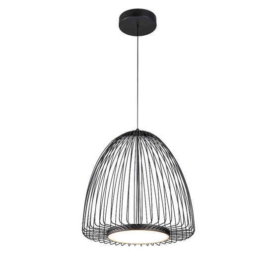 Lampadario led design moderno gabbia di metallo nero per soggiorno